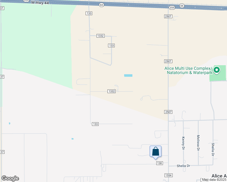 map of restaurants, bars, coffee shops, grocery stores, and more near 183 County Road 1332 in Alice