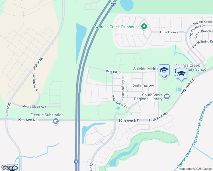 map of restaurants, bars, coffee shops, grocery stores, and more near Spice Key Street in Sun City Center