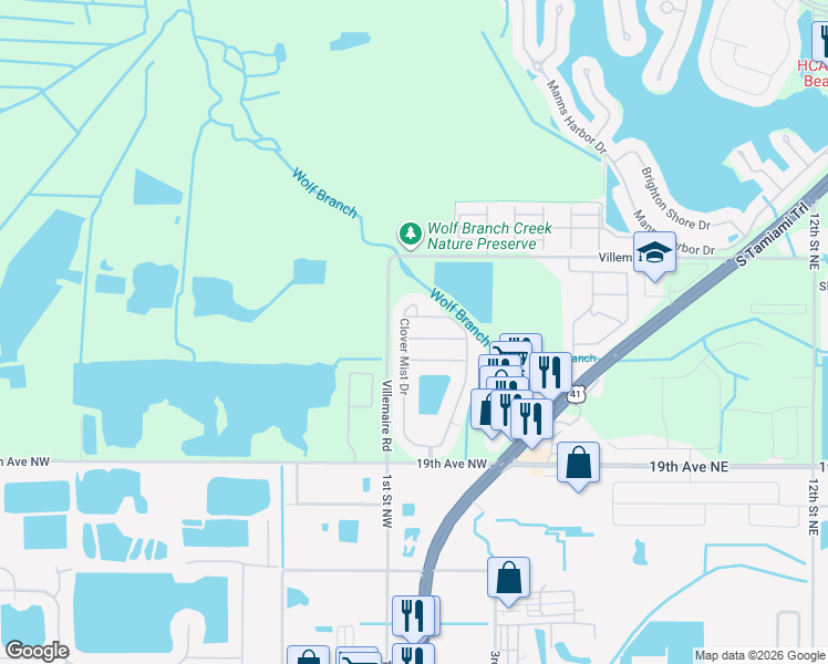 map of restaurants, bars, coffee shops, grocery stores, and more near 424 Halifax Bay Court in Apollo Beach