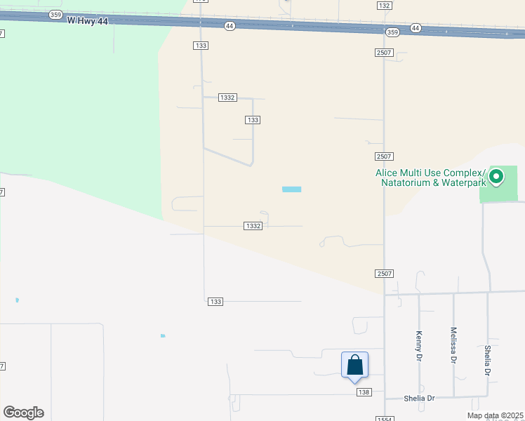 map of restaurants, bars, coffee shops, grocery stores, and more near 183 County Road 1332 in Alice