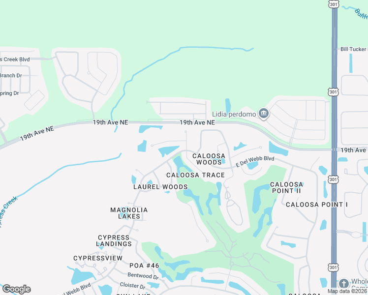 map of restaurants, bars, coffee shops, grocery stores, and more near 2240 West Del Webb Boulevard in Sun City Center