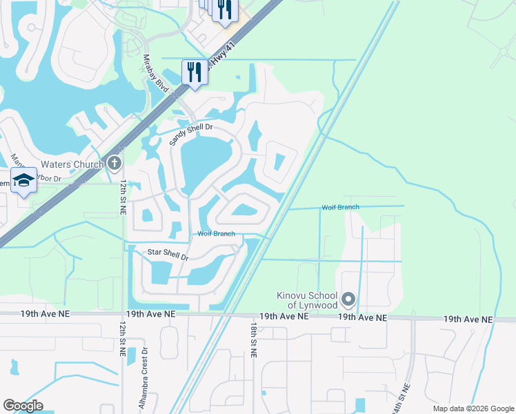 map of restaurants, bars, coffee shops, grocery stores, and more near 319 Hope Bay Loop in Apollo Beach