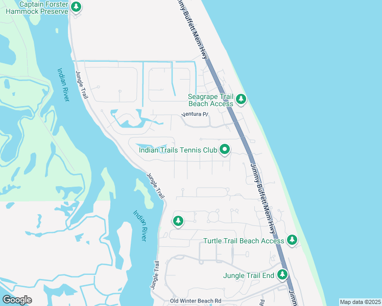 map of restaurants, bars, coffee shops, grocery stores, and more near 660 North Tomahawk Trail in Indian River Shores