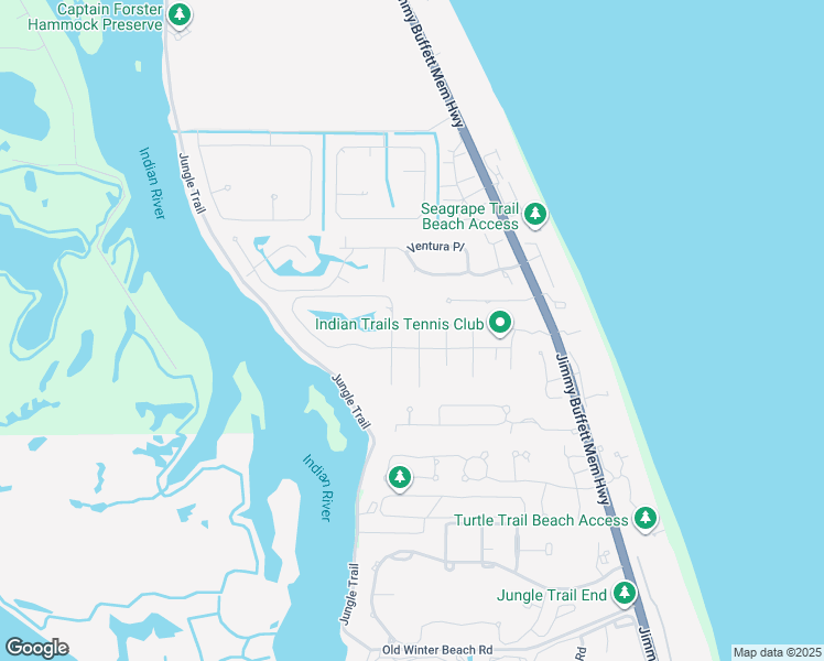 map of restaurants, bars, coffee shops, grocery stores, and more near 660 North Tomahawk Trail in Indian River Shores