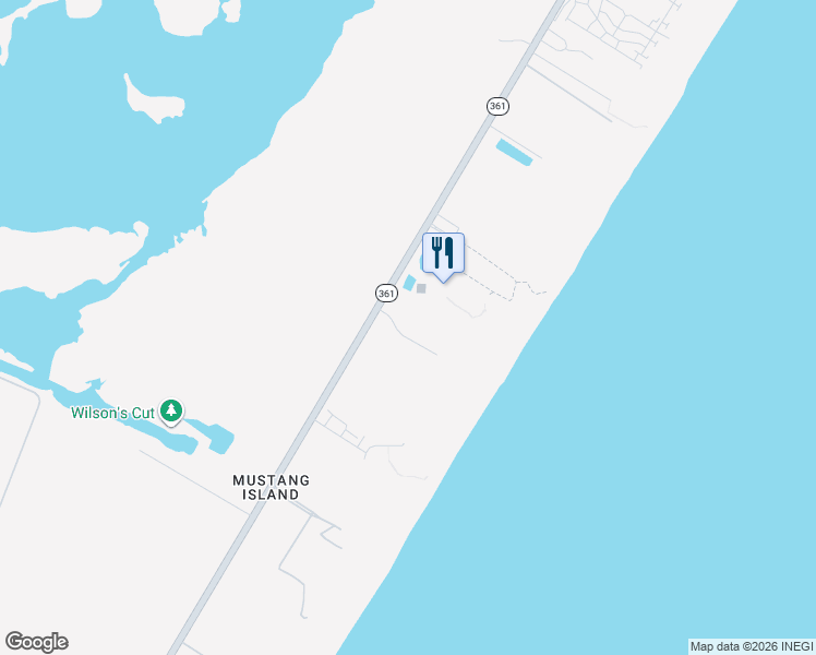 map of restaurants, bars, coffee shops, grocery stores, and more near 7 Mustang Island Estates Drive in Port Aransas