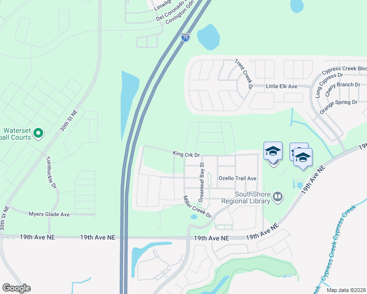 map of restaurants, bars, coffee shops, grocery stores, and more near Spice Key Street in Sun City Center