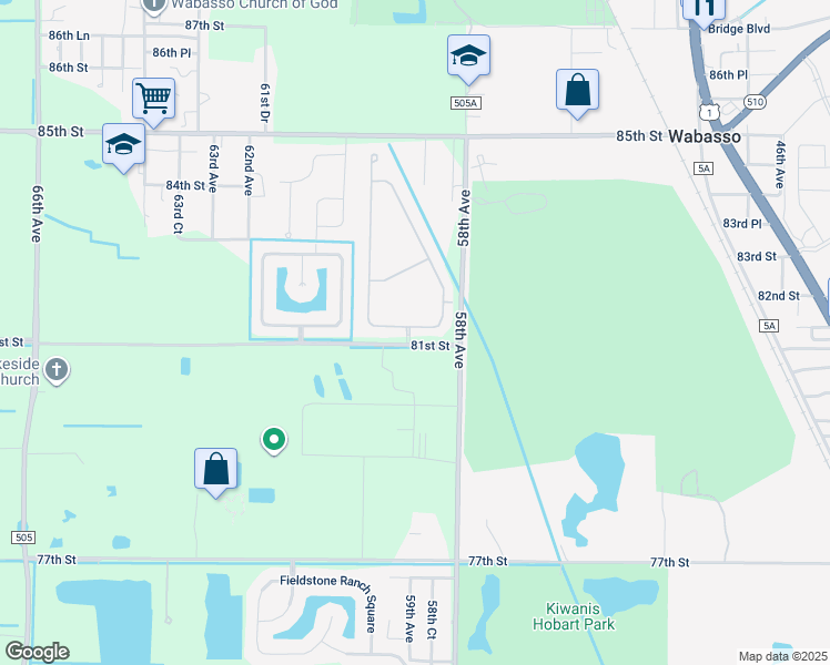 map of restaurants, bars, coffee shops, grocery stores, and more near 5901 Ridge Lake Circle in Vero Beach