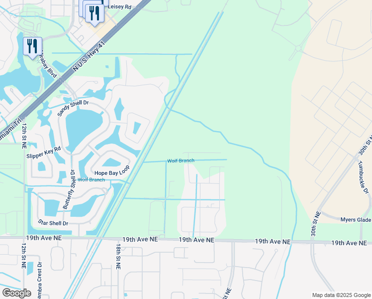 map of restaurants, bars, coffee shops, grocery stores, and more near 324 Cockle Shell Loop in Apollo Beach