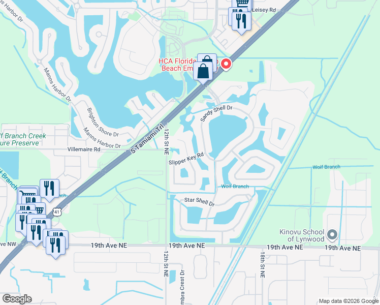 map of restaurants, bars, coffee shops, grocery stores, and more near 5318 Sandy Shell Drive in Apollo Beach