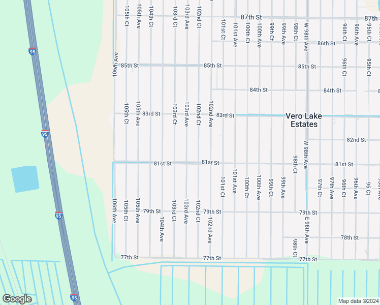 map of restaurants, bars, coffee shops, grocery stores, and more near 8136 103rd Avenue in Vero Beach