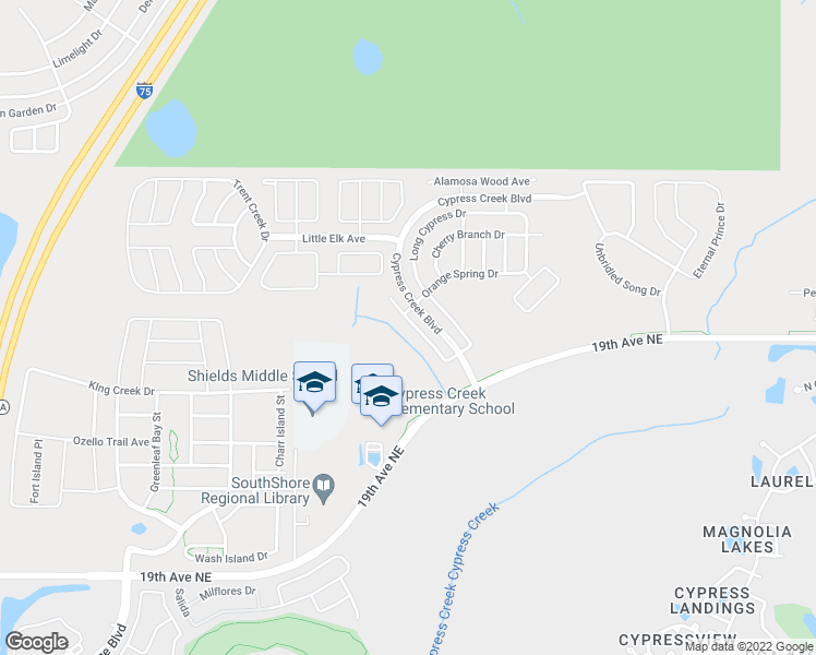 map of restaurants, bars, coffee shops, grocery stores, and more near 15414 Telford Spring Drive in Ruskin