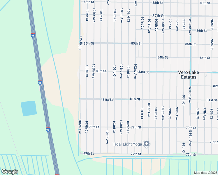 map of restaurants, bars, coffee shops, grocery stores, and more near 8225 103rd Court in Vero Beach
