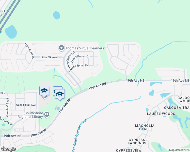 map of restaurants, bars, coffee shops, grocery stores, and more near 8421 Hunters Fork Loop in Ruskin