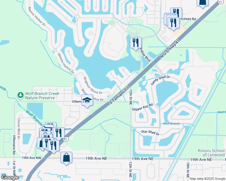 map of restaurants, bars, coffee shops, grocery stores, and more near 424 Manns Harbor Drive in Apollo Beach