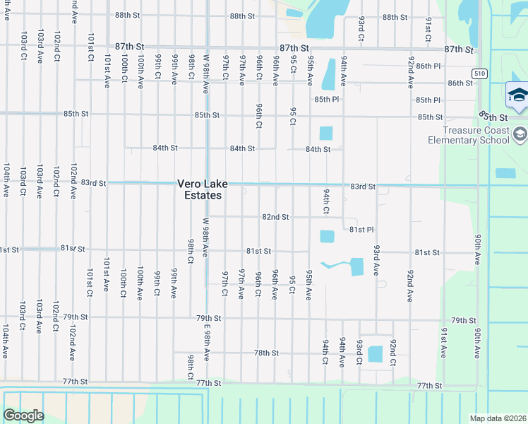 map of restaurants, bars, coffee shops, grocery stores, and more near 8216 96th Court in Vero Beach