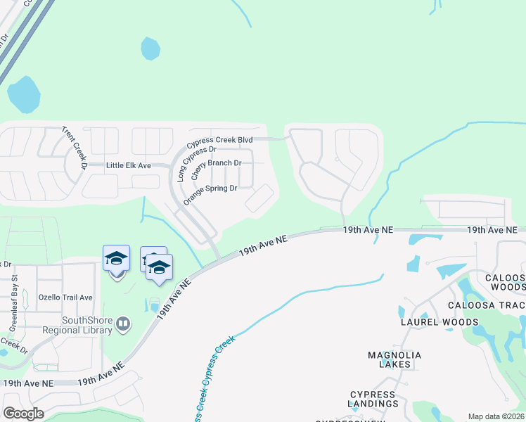 map of restaurants, bars, coffee shops, grocery stores, and more near 8442 Hunters Fork Loop in Ruskin