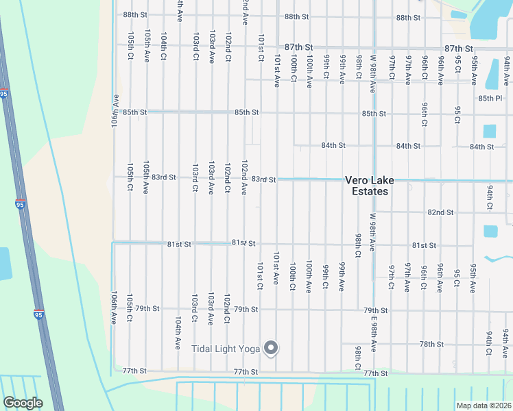 map of restaurants, bars, coffee shops, grocery stores, and more near 8235 101st Court in Vero Beach