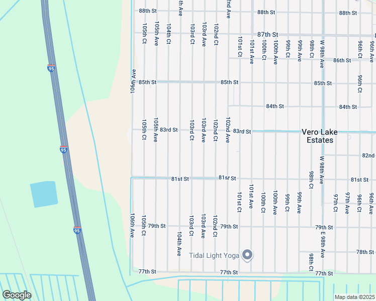 map of restaurants, bars, coffee shops, grocery stores, and more near 8225 103rd Court in Vero Beach