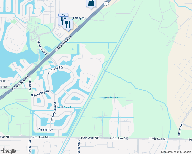 map of restaurants, bars, coffee shops, grocery stores, and more near 324 Cockle Shell Loop in Apollo Beach
