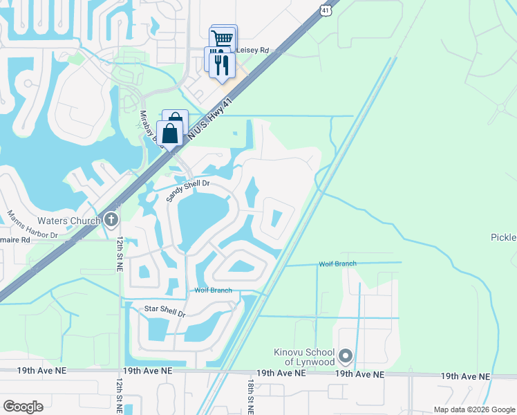 map of restaurants, bars, coffee shops, grocery stores, and more near 302 Cockle Shell Loop in Apollo Beach