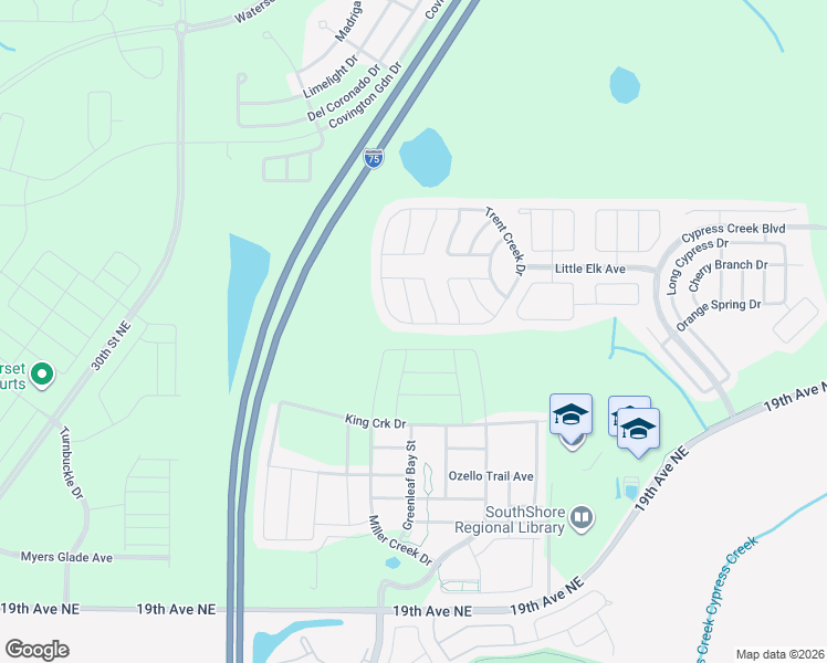 map of restaurants, bars, coffee shops, grocery stores, and more near 6809 Trent Creek Drive in Ruskin