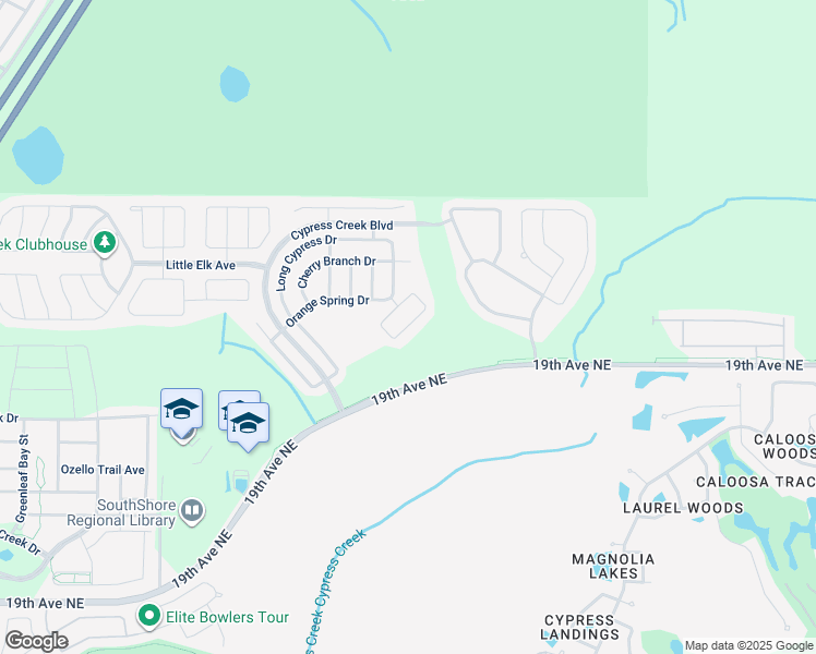 map of restaurants, bars, coffee shops, grocery stores, and more near 8437 Hunters Fork Loop in Sun City Center
