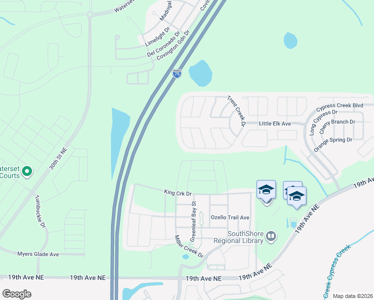 map of restaurants, bars, coffee shops, grocery stores, and more near 6725 Trent Creek Drive in Ruskin