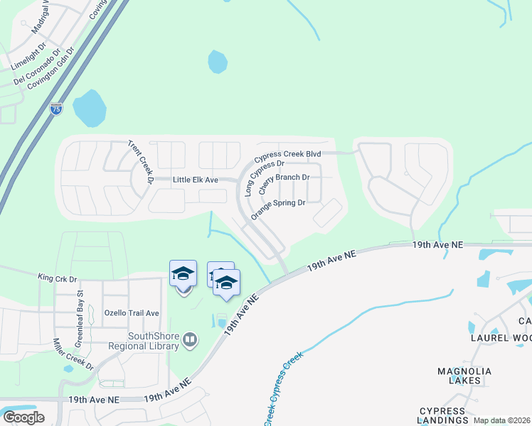 map of restaurants, bars, coffee shops, grocery stores, and more near 7907 Orange Spring Drive in Sun City Center