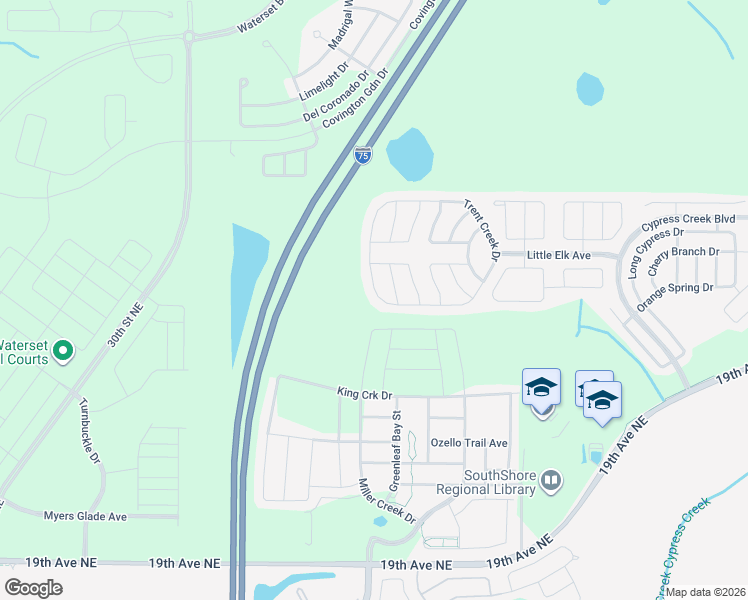 map of restaurants, bars, coffee shops, grocery stores, and more near 6725 Trent Creek Drive in Ruskin