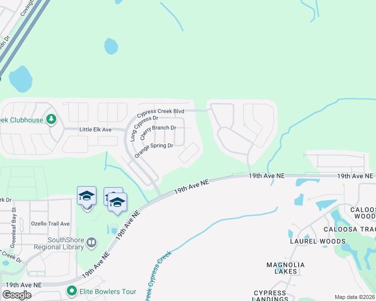 map of restaurants, bars, coffee shops, grocery stores, and more near 8402 Hunters Fork Loop in Ruskin