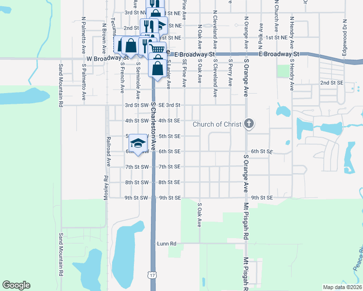 map of restaurants, bars, coffee shops, grocery stores, and more near 112 5th Street Southeast in Fort Meade
