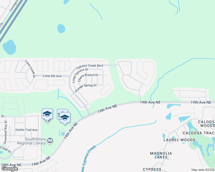 map of restaurants, bars, coffee shops, grocery stores, and more near 8521 Hunters Fork Loop in Ruskin