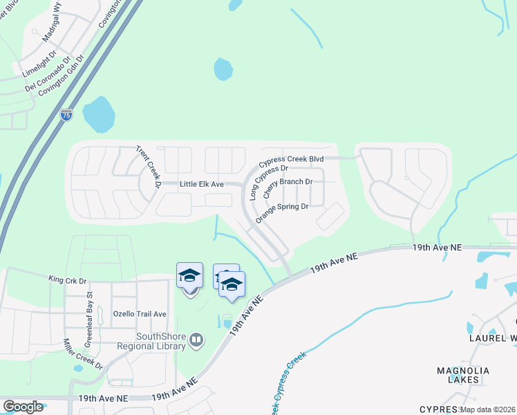 map of restaurants, bars, coffee shops, grocery stores, and more near 8009 Cherry Branch Drive in Ruskin