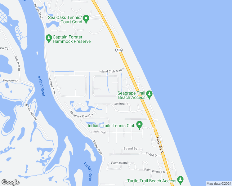 map of restaurants, bars, coffee shops, grocery stores, and more near 948 Island Club Square in Vero Beach