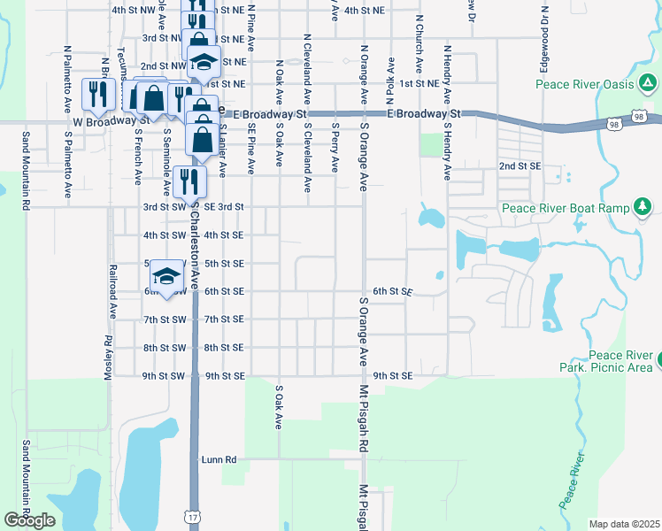 map of restaurants, bars, coffee shops, grocery stores, and more near 420 S Perry Ave in Fort Meade
