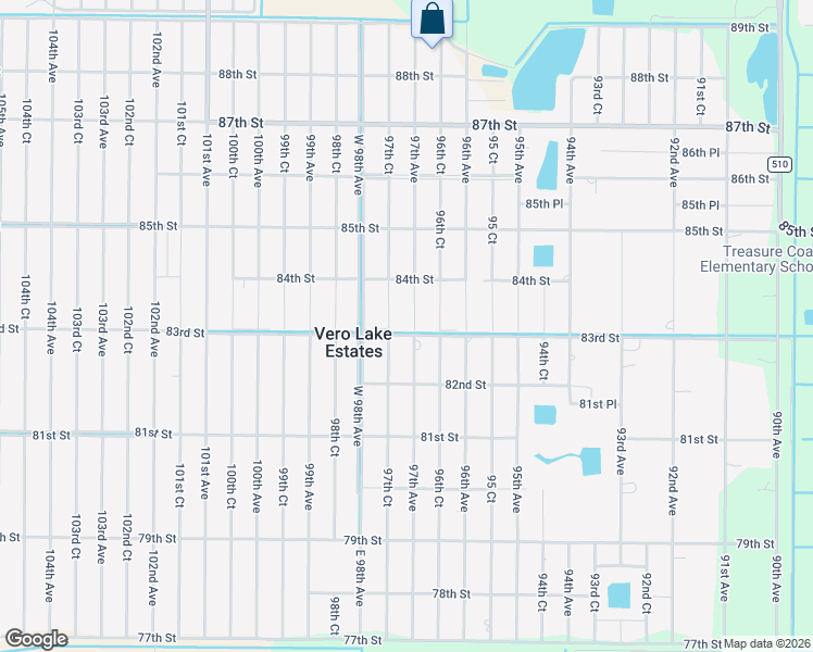 map of restaurants, bars, coffee shops, grocery stores, and more near 9730 North 83rd Street in Vero Beach