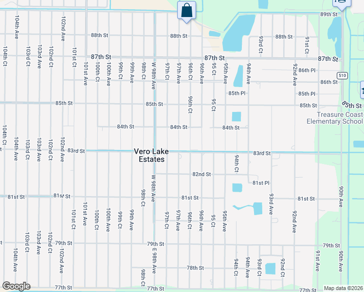 map of restaurants, bars, coffee shops, grocery stores, and more near 9730 83rd Street in Vero Beach