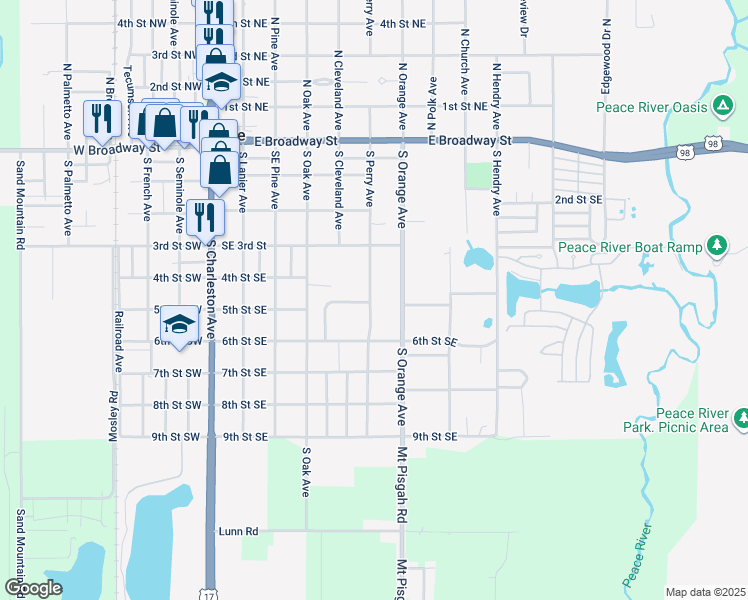 map of restaurants, bars, coffee shops, grocery stores, and more near 420 South Perry Avenue in Fort Meade