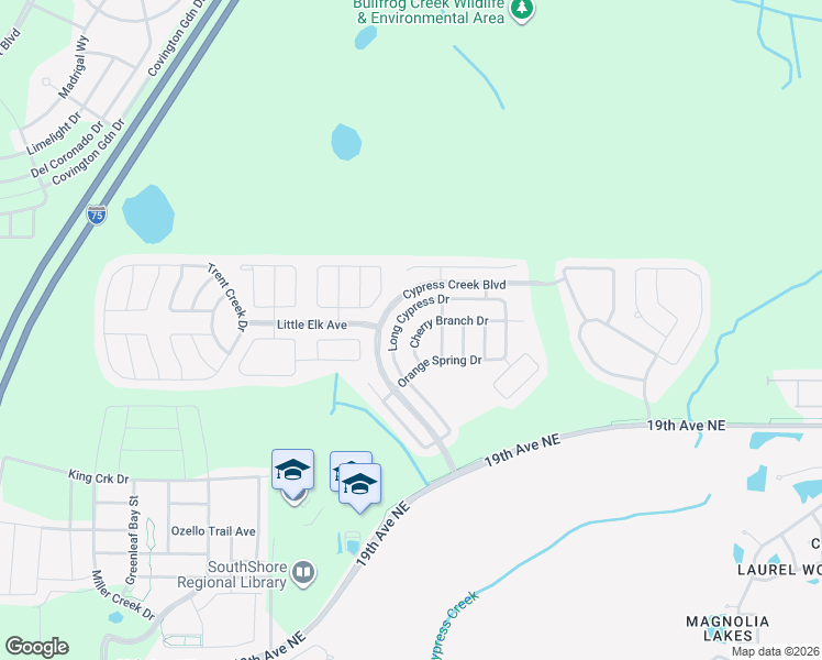 map of restaurants, bars, coffee shops, grocery stores, and more near 8020 Cherry Branch Drive in Ruskin