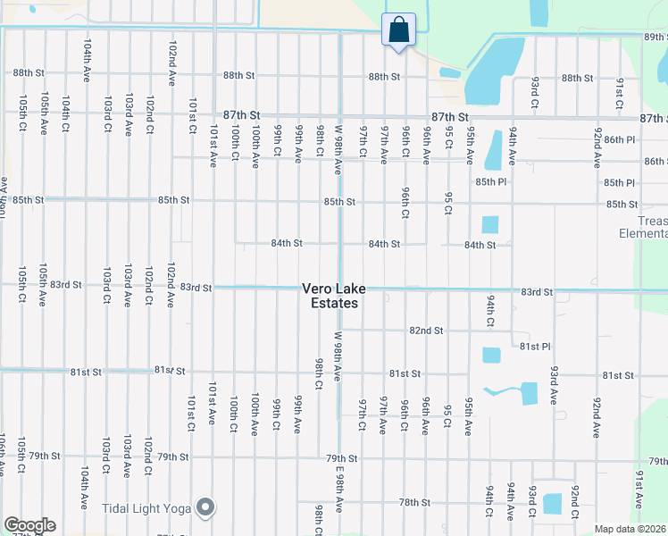 map of restaurants, bars, coffee shops, grocery stores, and more near in Vero Lake Estates