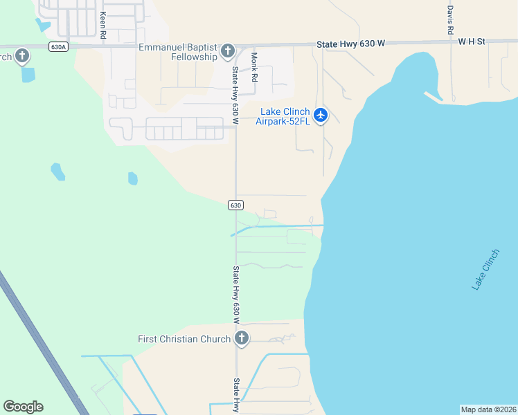 map of restaurants, bars, coffee shops, grocery stores, and more near 1851 County Road 630 in Frostproof