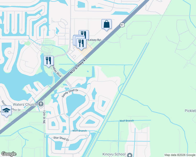 map of restaurants, bars, coffee shops, grocery stores, and more near 5402 Conch Shell Pl in Apollo Beach