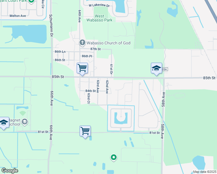 map of restaurants, bars, coffee shops, grocery stores, and more near 8425 62nd Avenue in Vero Beach