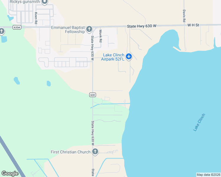 map of restaurants, bars, coffee shops, grocery stores, and more near 1851 County Road 630 in Frostproof