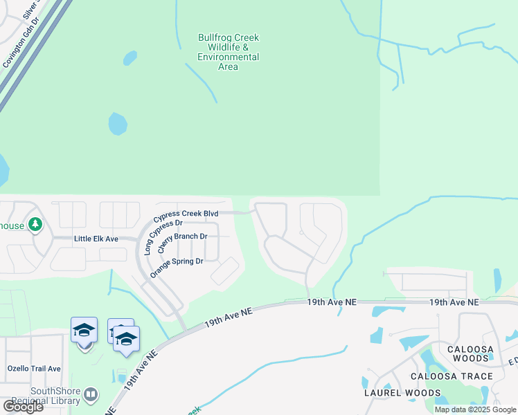 map of restaurants, bars, coffee shops, grocery stores, and more near 15401 Broad Brush Drive in Ruskin