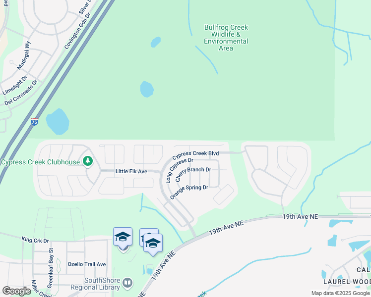 map of restaurants, bars, coffee shops, grocery stores, and more near 8019 Alamosa Wood Avenue in Ruskin