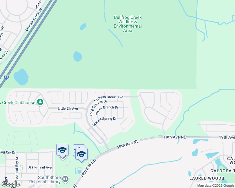 map of restaurants, bars, coffee shops, grocery stores, and more near 8125 Alamosa Wood Avenue in Ruskin