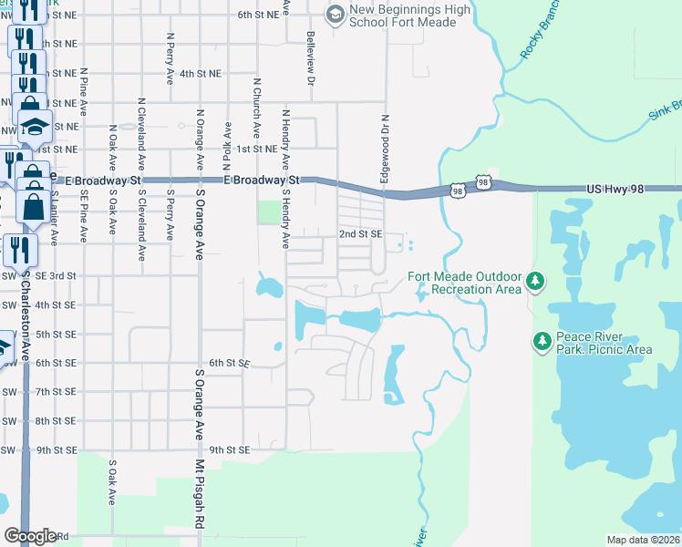 map of restaurants, bars, coffee shops, grocery stores, and more near 1017 Wisconsin Street in Fort Meade