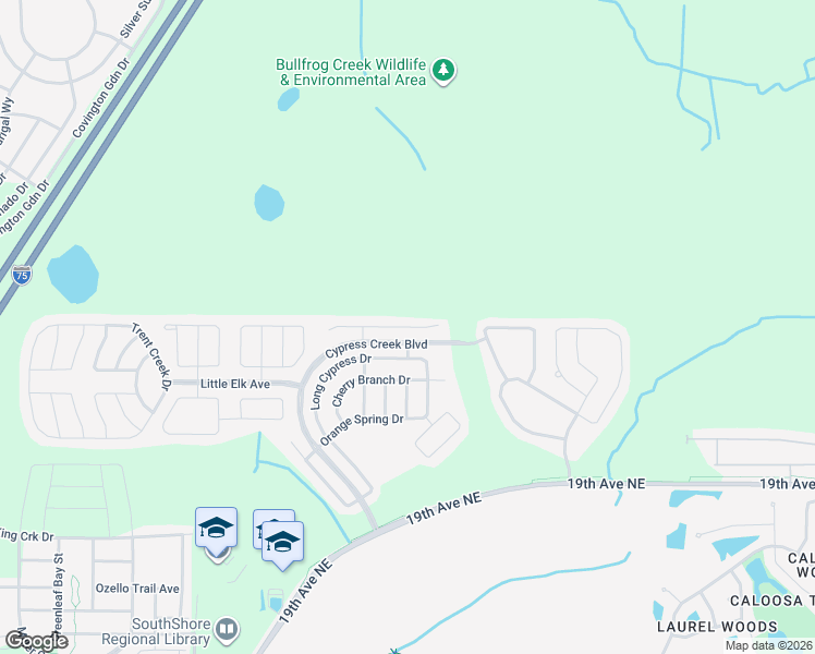 map of restaurants, bars, coffee shops, grocery stores, and more near 8125 Alamosa Wood Avenue in Sun City Center