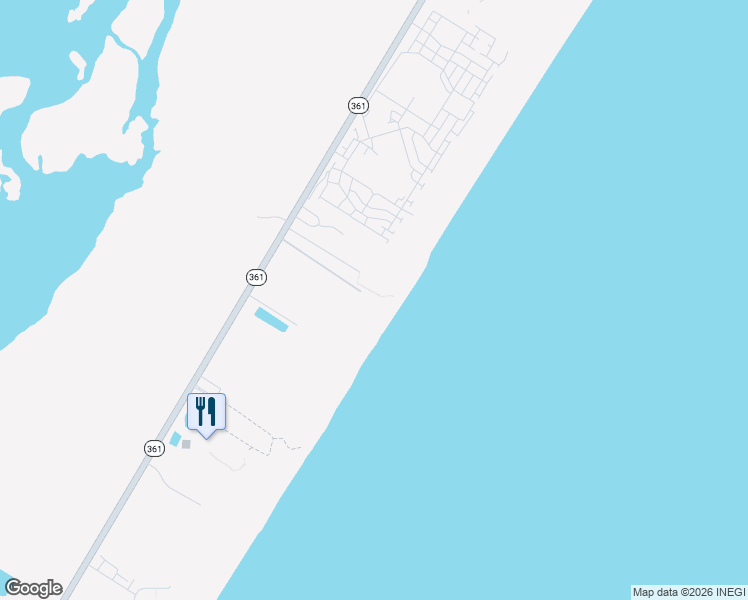 map of restaurants, bars, coffee shops, grocery stores, and more near 6021 Texas 361 in Port Aransas